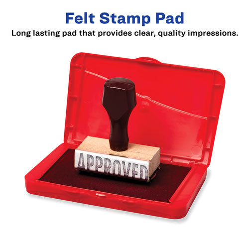 Pre-inked Felt Stamp Pad, 4.25" X 2.75", Red