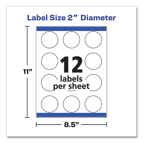 Round Print-to-the Edge Labels With Sure Feed And Easy Peel, 2" Dia, Glossy Clear, 120/pk