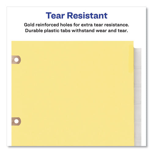 Insertable Big Tab Dividers, 8-tab, Double-sided Gold Edge Reinforcing, 11 X 8.5, Buff, Clear Tabs, 1 Set