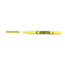 Hi-liter Pen-style Highlighters, Fluorescent Yellow Ink, Chisel Tip, Yellow/black Barrel, Dozen