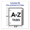 Preprinted Laminated Tab Dividers With Copper Reinforced Holes, 25-tab, A To Z, 11 X 8.5, Buff, 1 Set