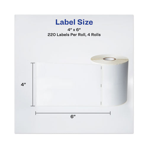 Multipurpose Thermal Labels, 4 X 6, White, 220/roll, 4 Rolls/pack