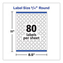 Printable Self-adhesive Permanent Id Labels W/sure Feed, 0.75" Dia, Clear, 400/pk