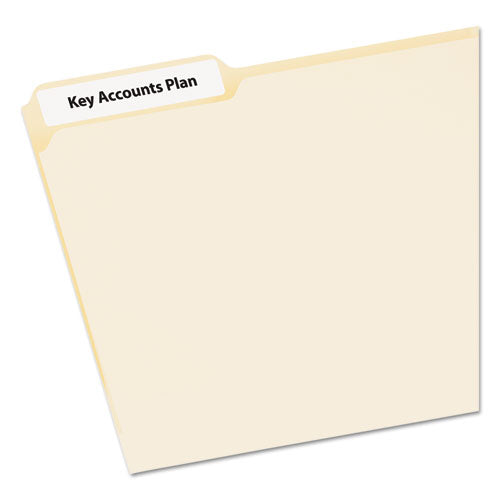 Ecofriendly Permanent File Folder Labels, 0.66 X 3.44, White, 30/sheet, 50 Sheets/pack