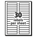 Ecofriendly Permanent File Folder Labels, 0.66 X 3.44, White, 30/sheet, 50 Sheets/pack