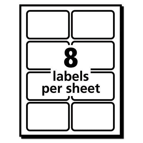 Ecofriendly Adhesive Name Badge Labels, 3.38 X 2.33, White, 400/box