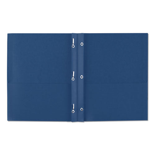 Two-pocket Folder, Prong Fastener, 0.5" Capacity, 11 X 8.5, Dark Blue, 25/box