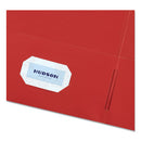 Two-pocket Folder, 40-sheet Capacity, 11 X 8.5, Red, 25/box