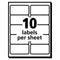 Ecofriendly Mailing Labels, Inkjet/laser Printers, 2 X 4, White, 10/sheet, 100 Sheets/pack