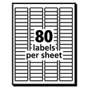 Ecofriendly Mailing Labels, Inkjet/laser Printers, 0.5 X 1.75, White, 80/sheet, 100 Sheets/pack