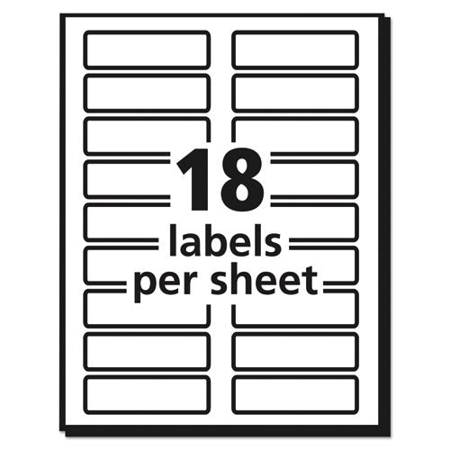 Extra-large Trueblock File Folder Labels With Sure Feed Technology, 0.94 X 3.44, White, 18/sheet, 25 Sheets/pack