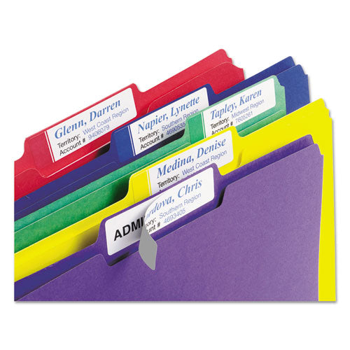 Extra-large Trueblock File Folder Labels With Sure Feed Technology, 0.94 X 3.44, White, 18/sheet, 25 Sheets/pack