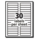 Permanent Trueblock File Folder Labels With Sure Feed Technology, 0.66 X 3.44, White, 30/sheet, 50 Sheets/box