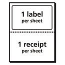 Shipping Labels With Paper Receipt And Trueblock Technology, Inkjet/laser Printers, 5.06 X 7.63, White, 50/pack