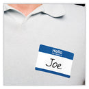 Printable Adhesive Name Badges, 3.38 X 2.33, Blue "hello", 100/pack