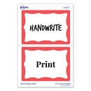 Printable Adhesive Name Badges, 3.38 X 2.33, Red Border, 100/pack