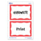 Printable Adhesive Name Badges, 3.38 X 2.33, Red Border, 100/pack