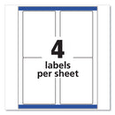 Shipping Labels W/ Trueblock Technology, Laser Printers, 3.5 X 5, White, 4/sheet, 100 Sheets/box