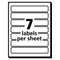 Removable File Folder Labels With Sure Feed Technology, 0.66 X 3.44, White, 7/sheet, 36 Sheets/pack