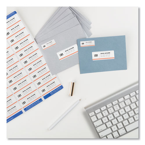 Easy Peel White Address Labels W/ Sure Feed Technology, Laser Printers, 1 X 2.63, White, 30/sheet, 25 Sheets/pack