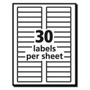 Permanent Trueblock File Folder Labels With Sure Feed Technology, 0.66 X 3.44, White, 30/sheet, 25 Sheets/pack