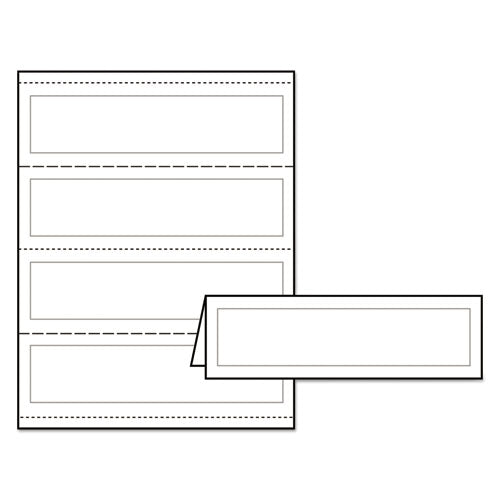 Medium Embossed Tent Cards, White, 2.5 X 8.5, 2 Cards/sheet, 50 Sheets/box