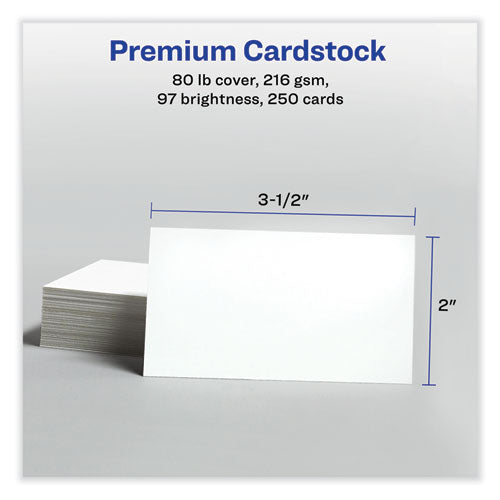 Printable Microperforated Business Cards W/sure Feed Technology, Laser, 2 X 3.5, White, 250 Cards, 10/sheet, 25 Sheets/pack