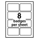 Flexible Adhesive Name Badge Labels, 3.38 X 2.33, White, 400/box