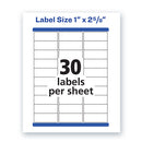 Waterproof Address Labels With Trueblock And Sure Feed, Laser Printers, 1 X 2.63, White, 30/sheet, 50 Sheets/pack