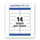 Waterproof Address Labels With Trueblock And Sure Feed, Laser Printers, 1.33 X 4, White, 14/sheet, 50 Sheets/pack