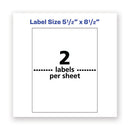 Waterproof Shipping Labels With Trueblock Technology, Laser Printers, 5.5 X 8.5, White, 2/sheet, 50 Sheets/pack