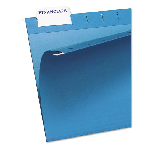 Laser Printable Hanging File Tabs, 1/5-cut, White, 2.06" Wide, 90/pack