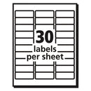 Matte Clear Easy Peel Mailing Labels W/ Sure Feed Technology, Laser Printers, 1 X 2.63, Clear, 30/sheet, 25 Sheets/box