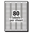 Matte Clear Easy Peel Mailing Labels W/ Sure Feed Technology, Laser Printers, 0.5 X 1.75, Clear, 80/sheet, 25 Sheets/box