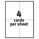 Printable Postcards, Laser, 80 Lb, 4.25 X 5.5, Uncoated White, 200 Cards, 4 Cards/sheet, 50 Sheets/box