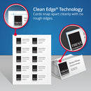 Clean Edge Business Cards, Laser, 2 X 3.5, White, 200 Cards, 10 Cards/sheet, 20 Sheets/pack