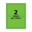 High-visibility Permanent Laser Id Labels, 5.5 X 8.5, Neon Green, 200/box