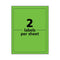 High-visibility Permanent Laser Id Labels, 5.5 X 8.5, Neon Green, 200/box