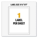 Ultraduty Ghs Chemical Waterproof And Uv Resistant Labels, 8.5 X 11, White, 50/box