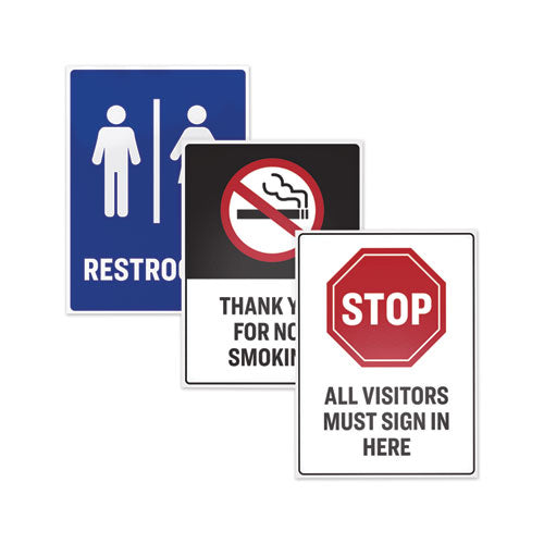 Surface Safe Removable Label Safety Signs, Inkjet/laser Printers, 7 X 10, White, 15/pack