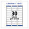 Removable Multi-use Labels, Inkjet/laser Printers, 1 X 2.63, White, 30/sheet, 25 Sheets/pack