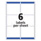 Removable Multi-use Labels, Inkjet/laser Printers, 3.33 X 4, White, 6/sheet, 25 Sheets/pack