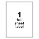 Removable Multi-use Labels, Inkjet/laser Printers, 8.5 X 11, White, 25/pack