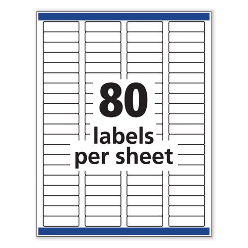 Removable Multi-use Labels, Inkjet/laser Printers, 0.5 X 1.75, White, 80/sheet, 25 Sheets/pack