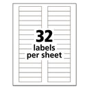 Durable Permanent Id Labels With Trueblock Technology, Laser Printers, 0.63 X 3, White, 32/sheet, 50 Sheets/pack