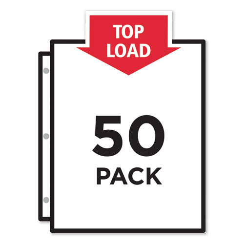 Top-load Poly Sheet Protectors, Heavy Gauge, Letter, Nonglare, 50/box