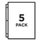 Binder Pockets, 3-hole Punched, 9.25 X 11, Clear, 5/pack
