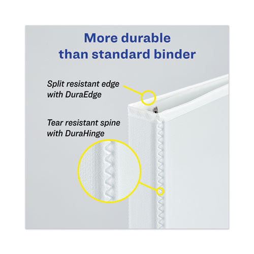 Heavy-duty View Binder With Durahinge And Locking One Touch Ezd Rings, 3 Rings, 4" Capacity, 11 X 8.5, White