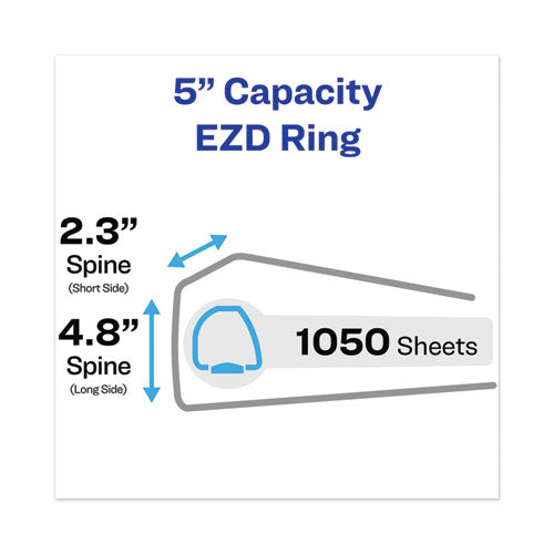 Heavy-duty View Binder With Durahinge And Locking One Touch Ezd Rings, 3 Rings, 5" Capacity, 11 X 8.5, Black