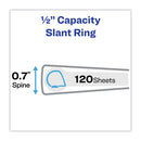 Heavy-duty Non Stick View Binder With Durahinge And Slant Rings, 3 Rings, 0.5" Capacity, 11 X 8.5, White, 4/pack